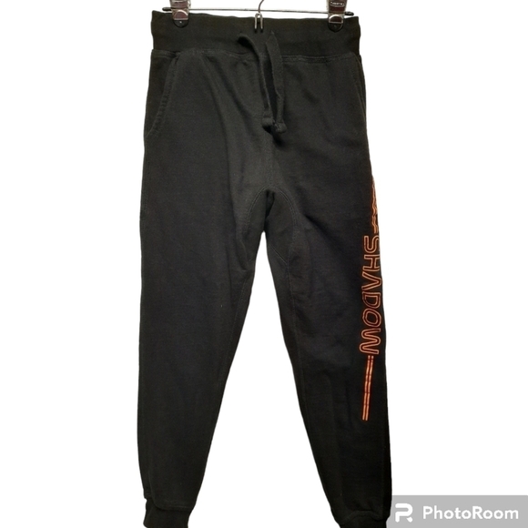 Shadow Hill Womens Black Sweatpants Orange Logo Size Small USA - Picture 1 of 7